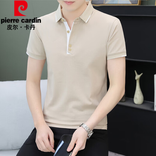 Pierre Cardin Polo Shirt Herren kurzärmelig T-Shirt Sommer Trendy Business Casual Collar Top Herren-Revers Halbärmelte T-Shirt Black Qy723 m