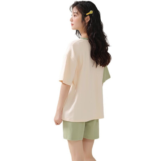 Opeodly睡衣女生夏季可外穿短袖感新款卡通可爱恐龙家居服套装2025年 679绿恐龙 L 【建议98-112斤】