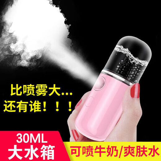 Essential for travel, hydrating instrument, nano sprayer, oxygen injection, portable facial moisturizing, small facial steamer, cold spray, handheld humidifying beauty instrument, pink