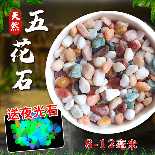 Runhuanian Pure Rain Flower Stone Potted Succulent Pavement Stone Small Multicolored Stone Fish Tank Pavement Ornamental Stone Colorful Small Stone Multicolored Stone 8-12mm 1Jin Jin is equal to 0.5 kg. Pack a