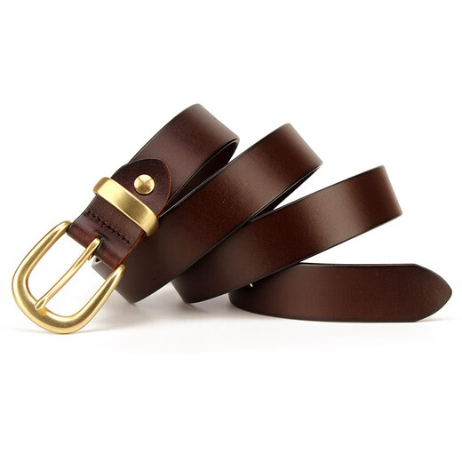 Hgirxv Cobre Buckle Belt Real I Cinturón de cuero Capa de la cabeza para mujeres buey I Hebilla de cuero Simple y versátil Estilo coreano Young Man 3889 Negro 95cm