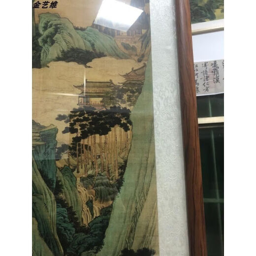 仇英桃源仙境图画心国画工笔山水人物画高清复制66.7X175大卷轴 绢布 未装裱 大687X179厘米色