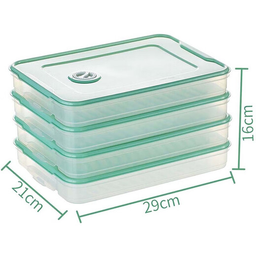 Green Apple Dumpling Box Frozen Dumpling Household Quick Frozen Dumpling Box Chaos Box Refrigerator Egg Fresh Storage Box Multi-layer Tray