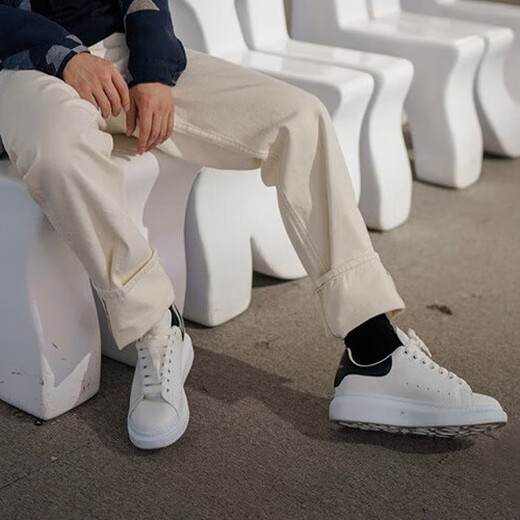 Alexander McQueen thick-soled sneakers men's leather white shoes gift 553680-WIEEN-Blacktail 40