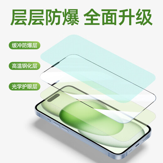 Vision-proof suitable for Apple 16Pro tempered film anti-blue light eye protection film iPhone16 Pro mobile phone film dust-free chamber second-hand sticker box anti-drop anti-fingprint full-screen anti-blue light protection film