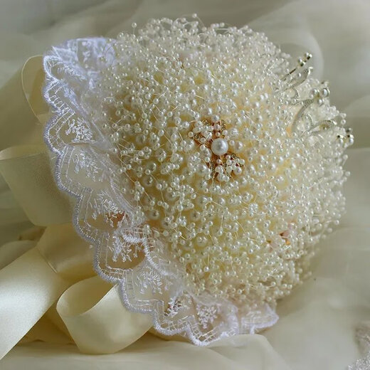 Married Korean style bride bouquet DIY material package imitation pearls all over the star handmade crown pearl chain bouquet finished product