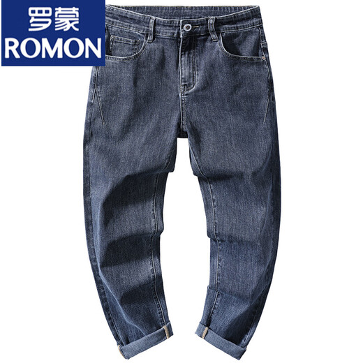 Romon Blue Jeans Herren Frühlings- und Herbststil Trendy Marke Lose gerade 2025 Neue Sommer Elastic Casual Long Hosen Männer 6621 Blau 28