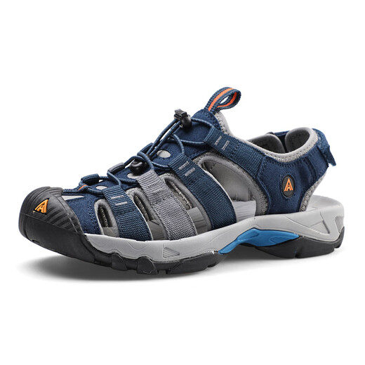 Humtto (Humtto) Herren Sommersportbaotou Sandalen bequem und atmungsaktiv am Meer Strand Sandalen Outdoor Stream Trail Schuhe Dunkelblau 43
