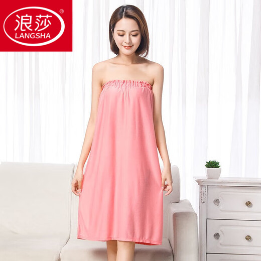 LangSha pajamas (LangSha) women's Bingbing Cold Beauty Salon Strap Breast Bath Skirt Sweat Steamed Suitable Yukata Sauna Bath Towel Wearing a Breast-wrapped Nightgown Sucking Towel Style-Red One Size Pull-Online Screw-