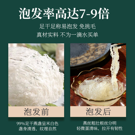 Zuoliang Bird's Nest getrocknetes Vogelnest aus Indonesien Schwangeres Frauen Nest Vogel Nest Nest Nest Nest Nest Nutritional Nahrungsergänzungsmittel 9A Rückverfolgbarkeit 100 Gramm [etwa 14 Tassen]