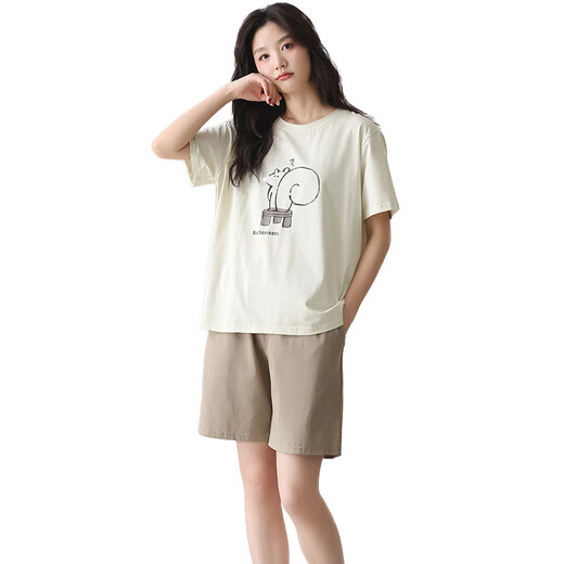 Xushansi with chest pad Modal cotton pajamas for women summer cotton silk short sleeve shorts wear cool summer home clothing set g6630b women M Recommended 80-100Jin [Jin equals 0.5 kg]