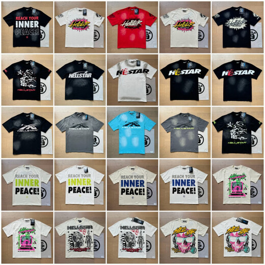 Ziweiqi hermosa impresión de letras retro pareja moderna camiseta de manga corta 691 agua de lavado negro s