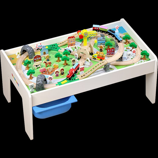 TRATO DE MADERA CARRO REMOTO TREN CHICA NIÑOS MADERA TABLA DE MADERA Niño Montaje de construcción de montaje de partículas Gran