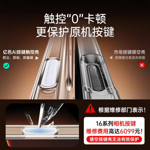亿色（ESR）相机按键全包适用iphone16promax手机壳苹果16promax磁吸保护套超薄硅胶透明官 方ai按键全包防摔