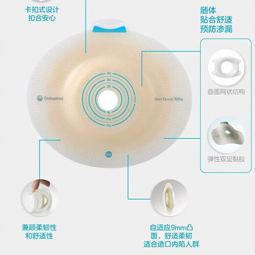康乐保胜舒Mio二件式卡扣式深凸造口底盘16961/16971 两件式造口袋 1盒/5个16961深凸底盘(连接环径60mm)