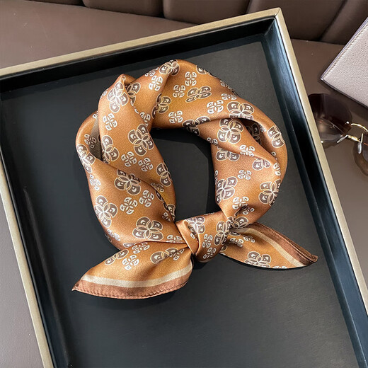 
MAGIOPY luxury beige silk scarf small square scarf for women versatile mulberry silk hairband small silk scarf fashionable small scarf 13117-main picture 53*53cm