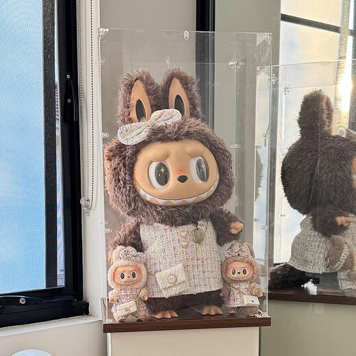 Акриловая ящик Hualeji Acryl Display подходит для Pop Mart Labubu Cloudy и Sunny Archangel Zimomo Big Leader Doll Doul Proundery Modeld (может увеличить лето, Dachunye, время без клей CHI S-Class (не включая игрушки)