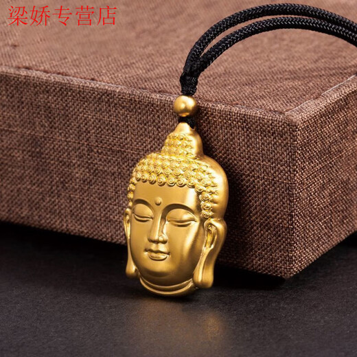 GRAYCEWODY Old Phoenix 999 gold Buddha head pendant pure gold pure silver Tathagata Buddha gold-wrapped silver pendant for boyfriend and girlfriend mother Buddha necklace + certificate Old Phoenix gold store model 30*50mm about 35 grams