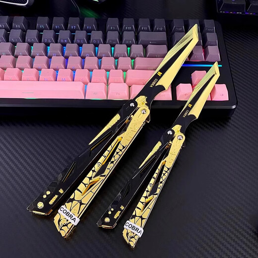 Chaotongpu Delta Action Peripheral Shadow Blade Butterfly Knife Foldable Alloy Boy Birthday Gift Trendy Toy Figure Model Seiko Version Shadow Blade + Display Stand New Upgrade-Thickened and Weighted Version-Alloy Material