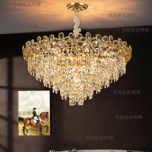 2025 suitable for crystal living room chandeliers 2025 new luxury high-end villa master bedroom lamp meal 6195 chandeliers - round diameter 80cm living room