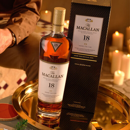 麦卡伦（MACALLAN）苏格兰单一麦芽威士忌 进口洋酒 海外版 斯佩塞核心产区 花果香 麦卡伦18年雪莉桶 700mL 1瓶 礼盒装