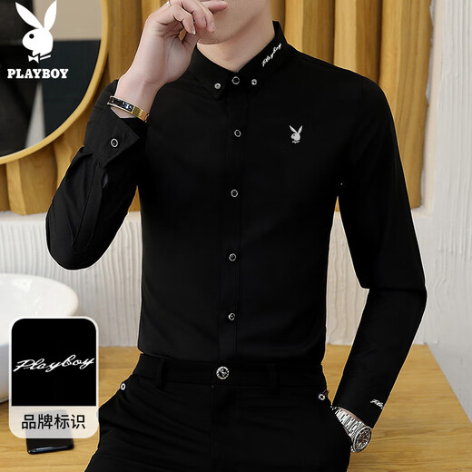 Playboy (PLAYBOY) chemise veste à manches longues pour homme chemise pour homme automne et hiver haut de gamme business casual vêtements tendance haut de gamme pour hommes