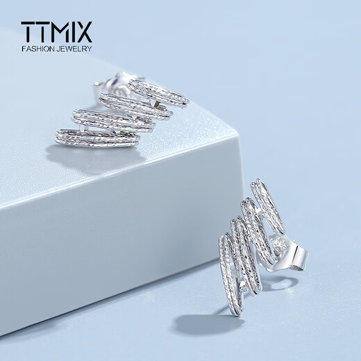 TTMIX Fashion Car Flower Platinum Earrings Women's pt950 Platinum Earrings Temperament and High-end Feeling for Your Girlfriend 3.5-3.7g