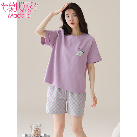 Pajamas de coton pur modal pour les femmes en été short à manches courtes pour les shorts minces, confortables, respirants, mignons et sucrés, peut être porté à l'extérieur de la maison de vêtements pour femmes Z9853 M [recommandé pour être 80-100jin [Jin est égal à 0,5 kg]]]