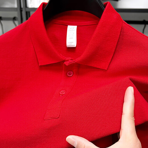 Camiseta de manga corta de algodón puro de 220 g Combinado para la solapa sólida de solapa de hombre NUEVO estilo de polo de mediana edad y jóvenes gris claro l