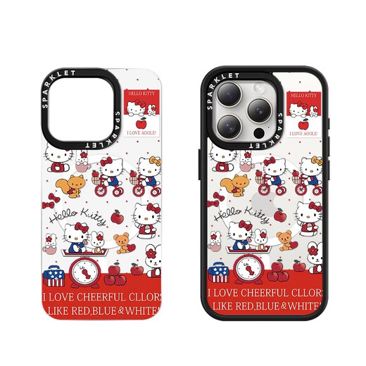 Belle Ten Cent (MSMF) Sanrio Apple Magnetic Phone Case Magsafe Cartoon Cute Girl Heart Katie Cat Advanced Wireless Charges Two-in-1 APPLICABLE CAS DE PROTECTION ANTI-FALL FEMMES [MAGNÉTIQUE] Melody-BG693G iPhone16