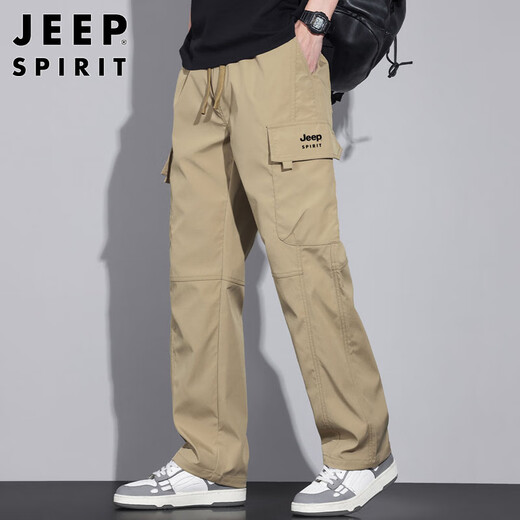 JEEP SPIRIT吉普工装裤男士裤子男春夏季休闲裤男多口袋男裤 卡其色 XL