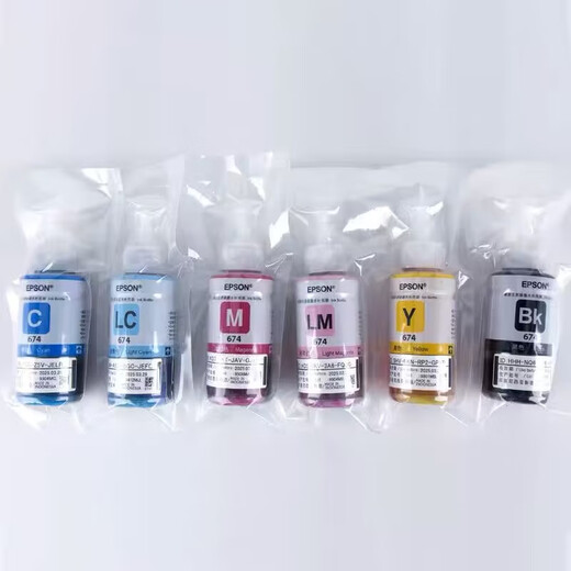 Epson 674 Tinta original L801L805L1800L850L810 R330 6 Color Ink para desmontaje 1 set 6 colores en total 6 botellas