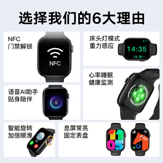 Xiaomi 2025 new smart watch No. 1 All-weather health monitoring heart rate, blood pressure, blood oxygen offline payment NFC access control multi-functional sports phone watch couple men and women model extreme night black-S10ProMax standard version-no payment