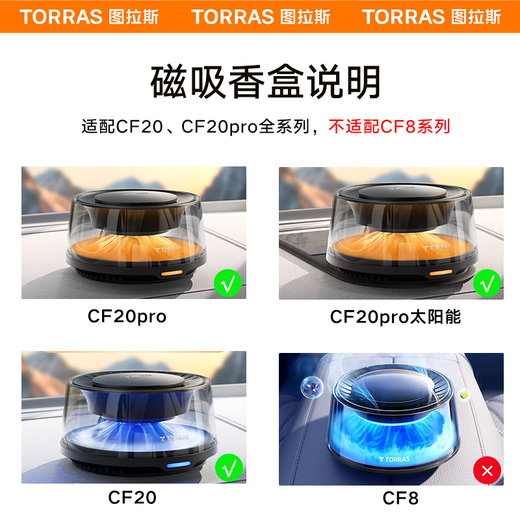 TORRAS Magnetic Scenic Car Aromatherapy CF20&PRO Replacement 1800 times Fragrance Box-Qingying Weiyang A1