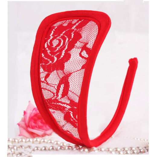 C-shaped pants for women, low-waisted thongs for men and women, sexy C-shaped pants, invisible thongs, love to remove panty buds, women's lace, red, one size fits all