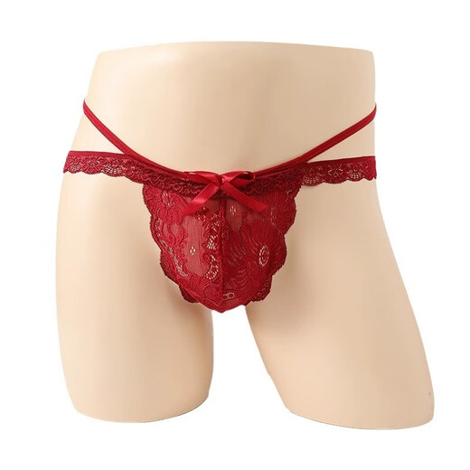 
Hollow lace four-corner thong gay I ask you men's underwear sexy underwear sexy underwear black single size