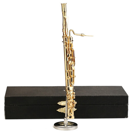 杉贝适用于可刻字巴松模型大管西洋乐器模型摆件家居饰品生日礼物创意 【镀金巴松胸针】一