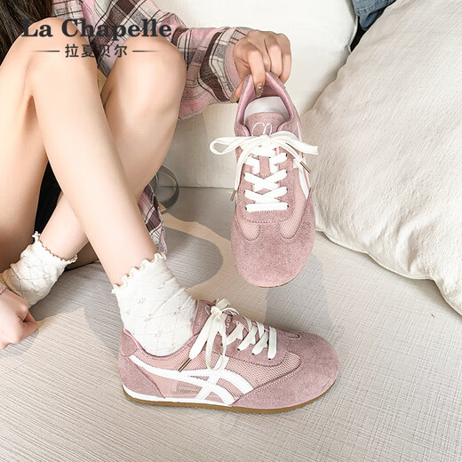 La Chapelle Frauenschuhe für Sommer Neues atmungsaktives Mesh Design Deutsche Trainingschuhe für Frauen Outdoor Sport Nicht-Schlupf-Freizeit-Frauenschuhe Kirschblütenpulver La-XZX2215TW 37
