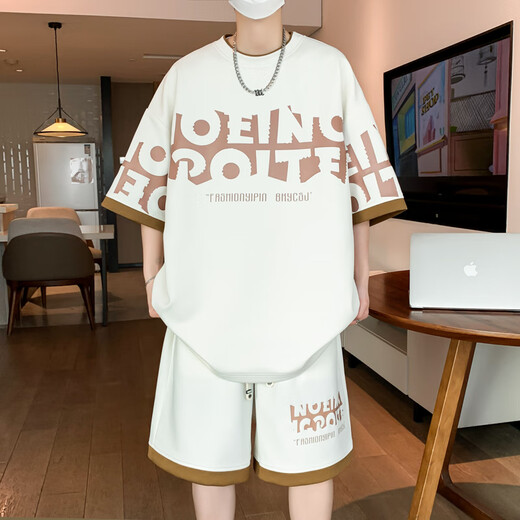 Mondisotu 18-jähriger Schüler und College-Jungen, die einen Sommeranzug für einen Jungen für einen Jungen mit 12-15-jähriger Junior High School 9928 Black (Short Sleeves + Shorts) 9928 Black (M (70-90Jin [Jin entsprechen ca. 0,5 kg]))