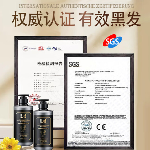 LD Deutsch importiert schwarze Ganoderma lucidum heshou polygonum multiflorum shampoo weißes haar verstärken schwarze haarwurzel haarhaarern natürliche schwarze spirituelle shampoo 1 flasche [aktivieren haarfollikel, pflanzenextrakt und schwarz]