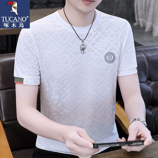 Camiseta de manga corta de la manga de seda de pájaros pájaros de la carpeta de la camiseta delgada de la camiseta delgada de la camiseta delgada de verano de 2025.