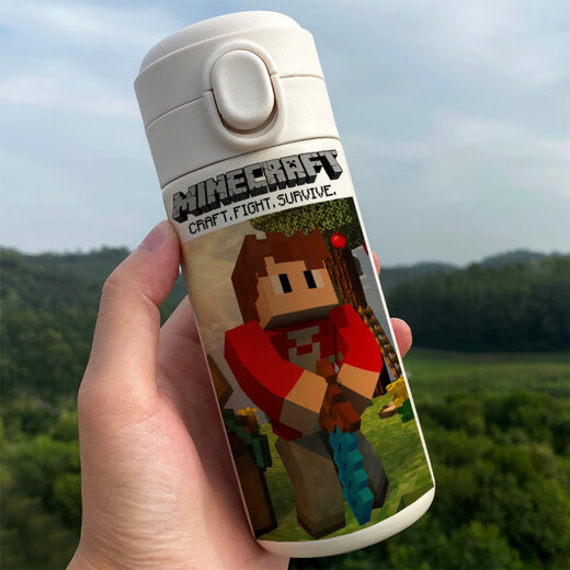 Howwande Mc Game Peripheral Water Cup Minecraft Thermos Cup Kuli Fear Bounce Cover Daily Sports Portable Grande Capacité Coupe BW1283 World 300ML Pop-Up Cup