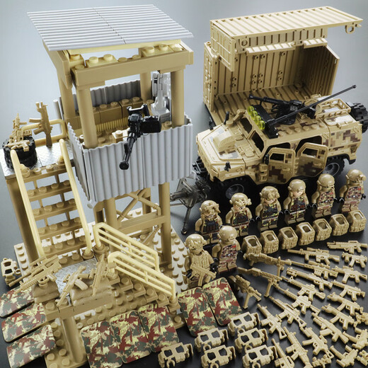 LEGO compatible building blocks military tank special forces minifigure soldiers warrior armored vehicle assembled children warrior special forces + VT-4 tank + Hummer + collection