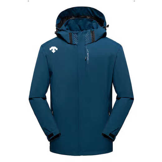 DESCENTE Fashion Men's Outdoor Mountaineering and Fishing Brigade Autumn and Winter Assault Jacket Waterproof Wind Grab Black Single Jacket 3XL