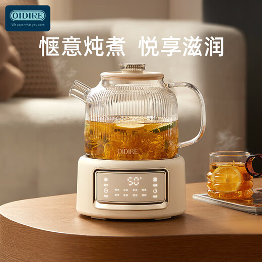 OIDIRE (Odd) health pot all-glass flower teapot teapot kettle constant temperature electric kettle teapot 0 glue multi-function menu 1L ODI-HC07 filter type