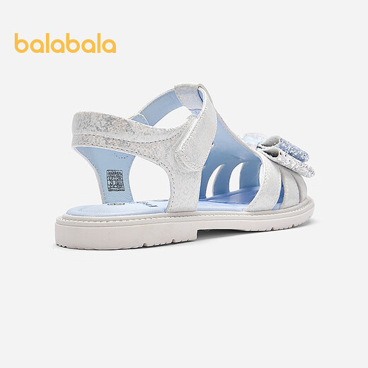 Balabala children's shoes children's princess shoes Elsa sandals girls 2025 summer new sweet ash silver 20301 29