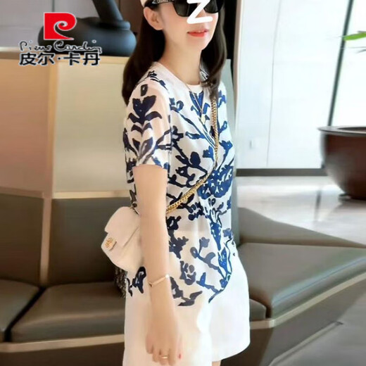 皮尔卡丹（pierre cardin）网红运动套装女2025夏季新款时髦洋气炸街减龄短袖短裤休闲两件套 图片色短袖679 S