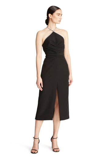 Halston Women's Piper Dress with Crystal Embellishments Black 6