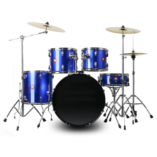 唐爵（TALLJO）全新架子鼓 成人初学练习通用练习考级爵士鼓乐器 5鼓3镲 蓝色