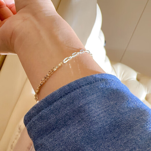 OEMG Korean fashion 10k gold bracelet for women, versatile, fashionable, simple, thin, checkered, colorful gold hand jewelry, trendy women